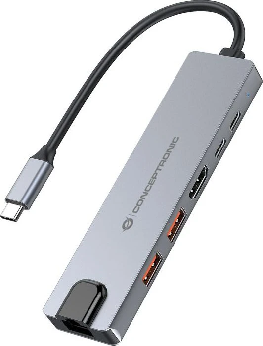 Conceptronic 6-in-1 Dockingstation, USB-C 3.1 [Stecker]