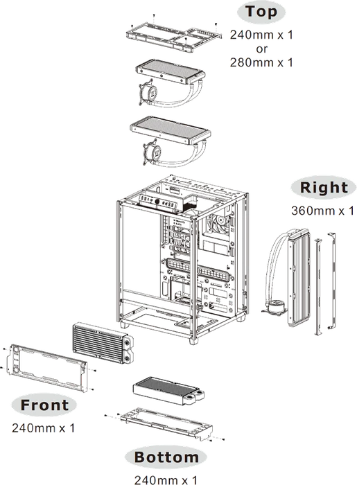 Thermaltake The Tower 500 Snow Edition, weiß, Glasfenster