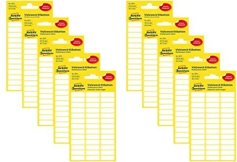 Avery-Zweckform Mini-Organisationsetiketten Sonderformat, 20x8mm, weiß, 6 Blatt (234 Etiketten)