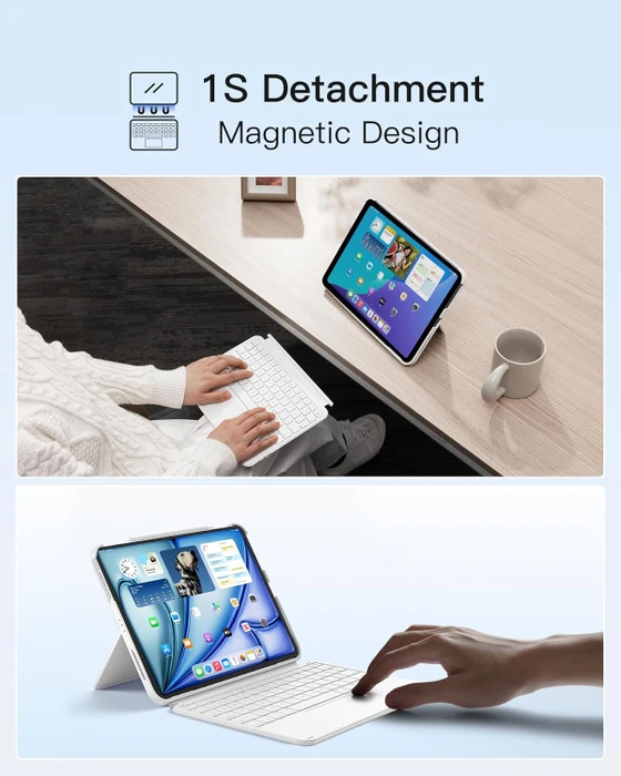 Inateck Ultraleicht Tastatur für iPad Air 6/iPad Air 5/iPad Pro 11", weiß, UK
