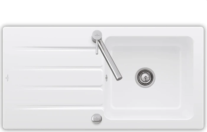 Villeroy & Boch Architectura 1000x510mm Einbau Becken reversibel mit Ablauffernbedienung snow white