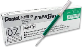 Pentel EnerGel Roller Pen LR7-DX, Tintenrollermine 0.35mm (0.7mm Ball) grün, 12er-Pack
