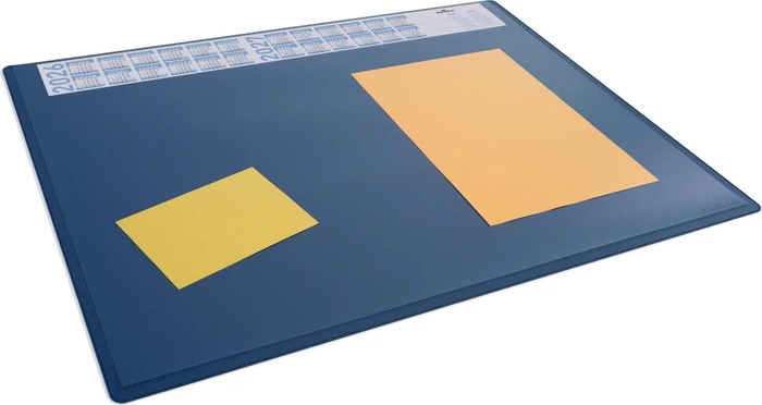 Durable 7223 Schreibunterlage PP mit Jahreskalender und transparenter Abdeckung, 650x500mm, blau