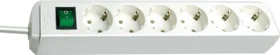 Brennenstuhl Eco-Line mit Schalter, 6-fach, 3m, weiß