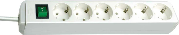Brennenstuhl Eco-Line mit Schalter, 6-fach, 3m, weiß