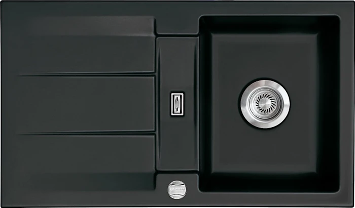 systemceram Genea 87 Einbau Becken reversibel mit Ablauffernbedienung nigra