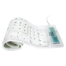 LogiLink Flexible Waterproof Keyboard weiß, PS/2 &, PS/2 & USB, DE (ID0018)