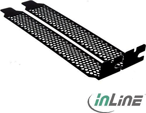 InLine Slotblende perforiert, schwarz, 2er-Pack