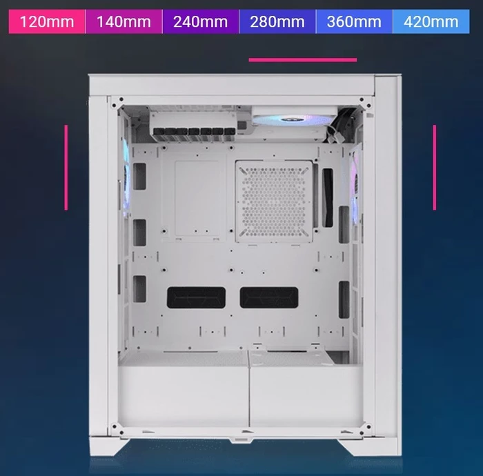 Thermaltake CTE T500 TG ARGB Snow, weiß, Glasfenster