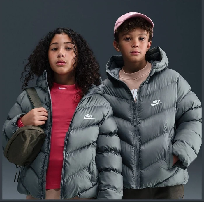 Nike NSW All Day Play Puffer Jacke smoke grey/white (Junior)