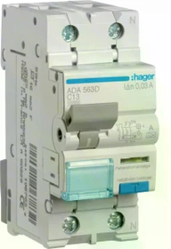 Hager Fehlerstrom-Leitungsschutzschalter 1P+N 10kA C-13A 30mA Typ A