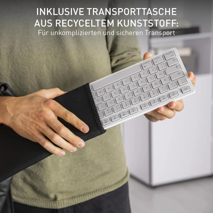 Cherry KW 7100 Mini BT for Mac, weiß/grau, Bluetooth, DE