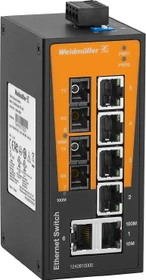 Weidmüller BL-Series Industrial Railmount Switch, 6x RJ-45, 2x SC-Duplex (IE-SW-BL08-6TX-2SC / 1240910000)