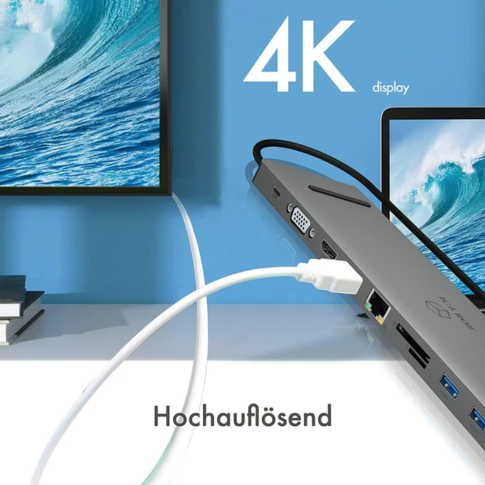 RaidSonic Icy Box IB-DK2106-C Multiport-Adapter, USB-C 3.0 [Stecker]