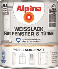Alpina Farben Weißlack Fenster & Türen seidenmatt weiß, 750ml