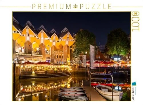 Calvendo Rotterdam Alter Hafen und Kubushäuser bei Nacht