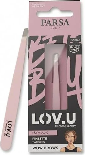 Parsa Beauty LOV.U Pinzette schräg rosa