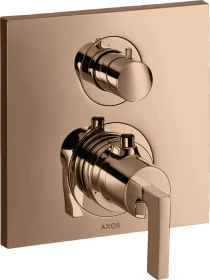 Hansgrohe Axor Citterio Thermostat mit Absperrventil und Hebelgriff polished red gold