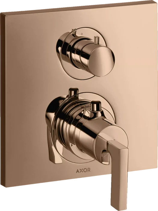 Hansgrohe Axor Citterio Thermostat mit Absperrventil und Hebelgriff polished red gold