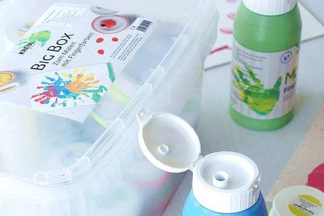 Kreul Big Box Fingerfarbe, 14 Farben, 750ml, 14er-Set