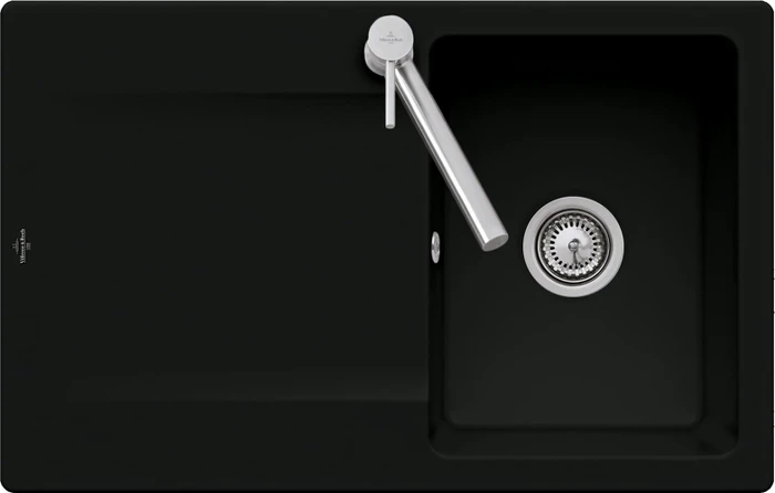 Villeroy & Boch Siluet 800x510mm Einbau Becken reversibel pure black