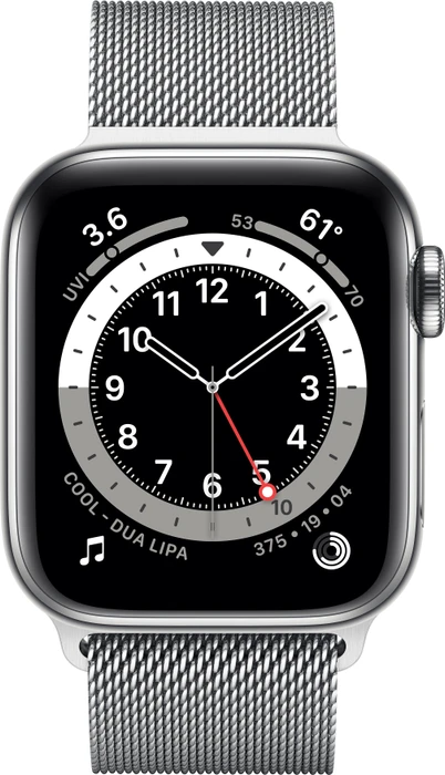 Apple Watch Series 6 (GPS + Cellular) 40mm Edelstahl silber mit Milanaise-Armband silber