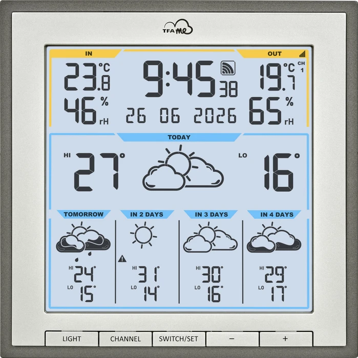 TFA Dostmann TFA.me ID-08 WLAN Wetterstation anthrazit, digital