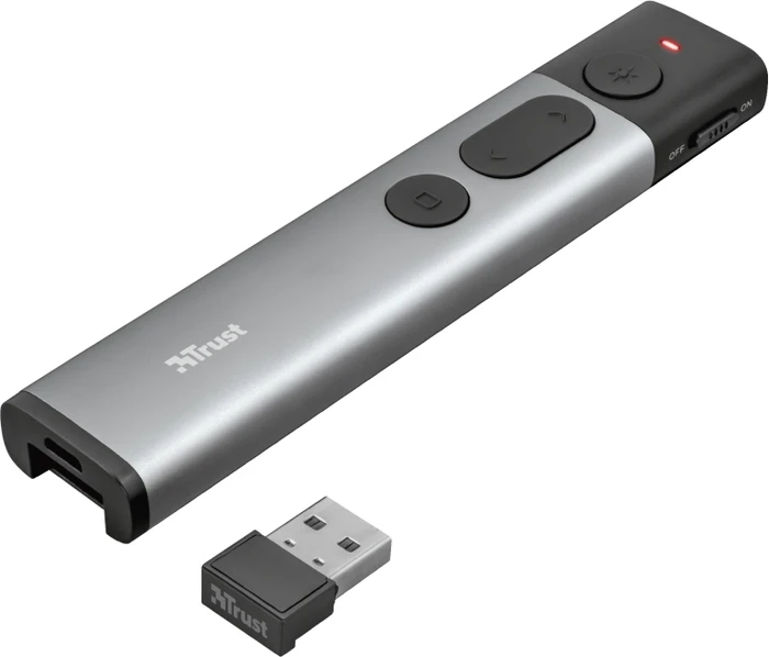 Trust Kazun Aluminium Wireless Presenter schwarz/grau, USB-A