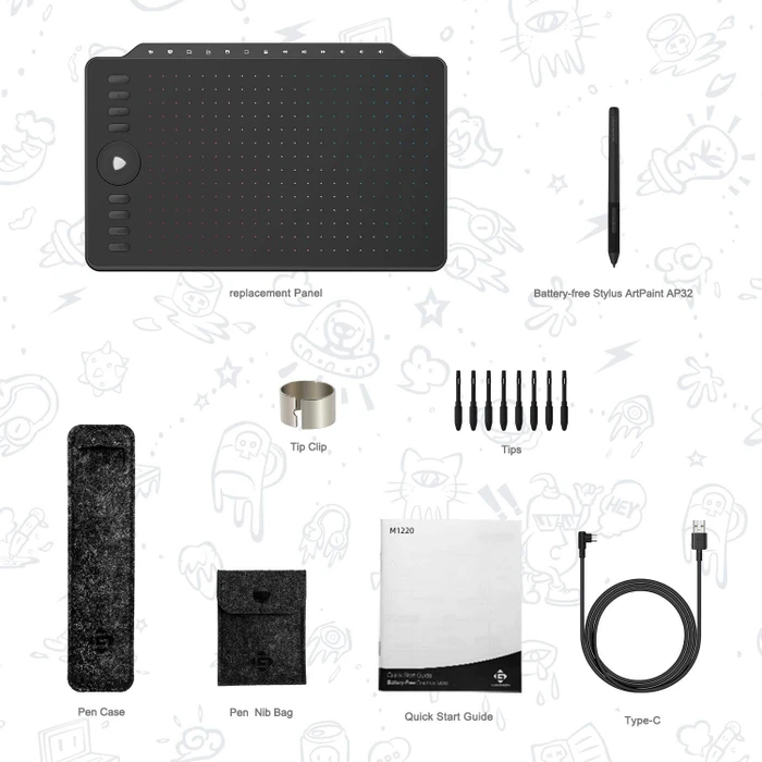 Gaomon Pen Tablet M1220, schwarz