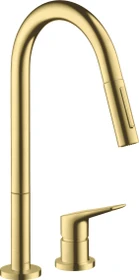 Hansgrohe Axor Citterio M 2-Loch 220 mit Ausziehbrause brushed brass