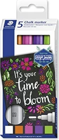Staedtler Kreidemarker 344 Kreidestift weiß/rosa/orange, 5er-Set