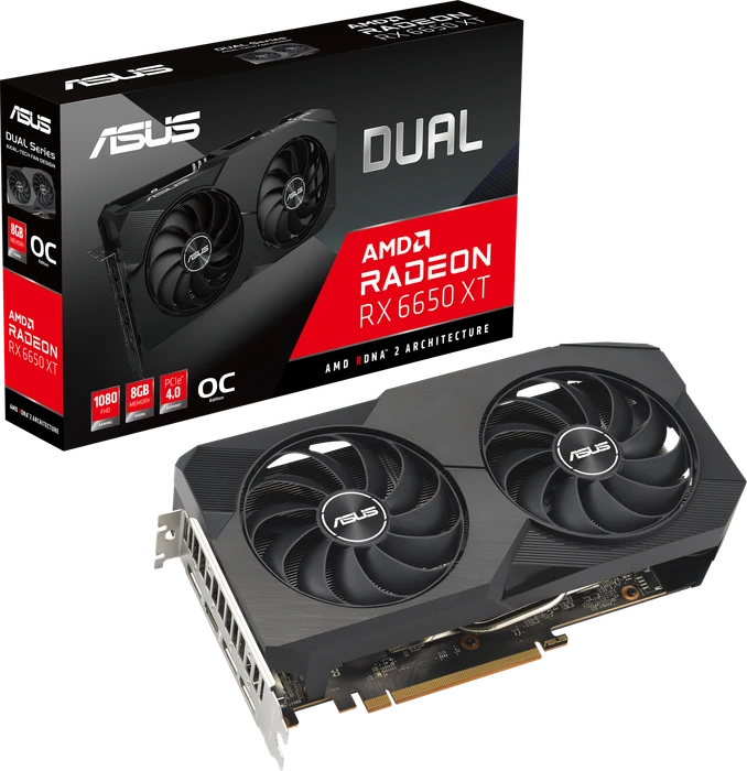 ASUS Radeon RX 6650 XT Dual OC V2, DUAL-RX6650XT-O8G-V2, 8GB GDDR6, HDMI, 3x DP
