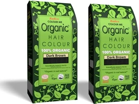 Radico Colour Me Organic temporäre Haarfarbe Dunkelbraun, 100g
