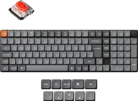 Keychron K17 Max, grau, LEDs RGB, Gateron LOW PROFILE 2.0 RED, USB/Bluetooth, UK