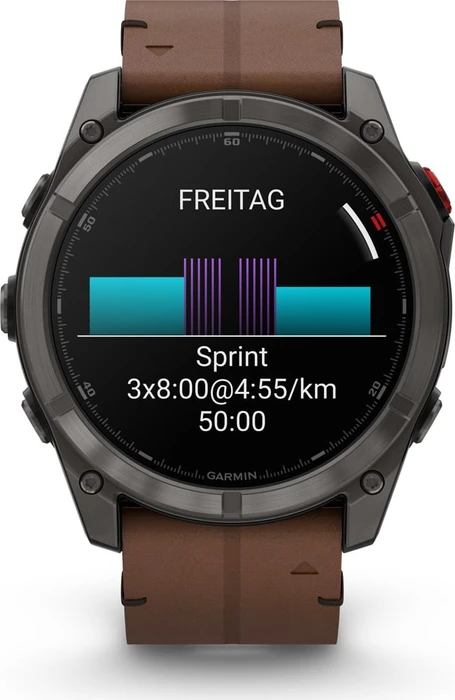 Garmin Fenix 8 Pro 51mm AMOLED carbon grey dlc titanium/chestnut leather