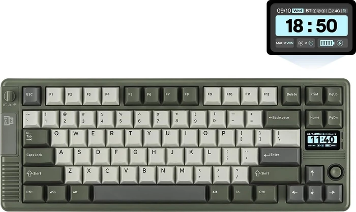 Epomaker RT85 Wireless, Green White, LEDs RGB, hot-swap, Epomaker Wisteria V2, USB/Bluetooth, US