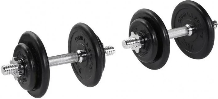 Gorilla Sports Gummi Kurzhanteln Sternverschluss Hantelstangen Set 20kg