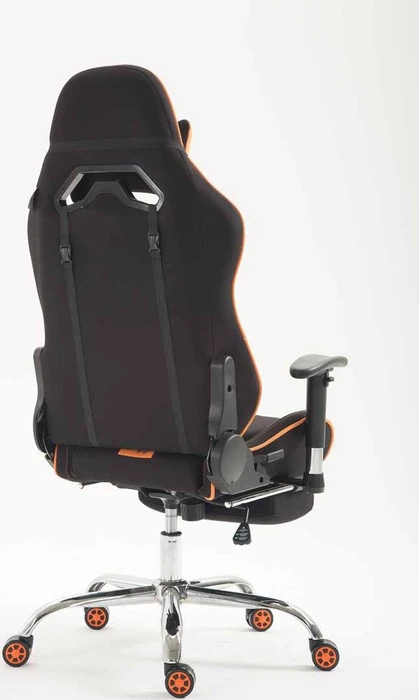 CLP Racing Limit Stoff Gamingstuhl mit Fußstütze, schwarz/orange