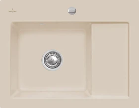 Villeroy & Boch Subway 45 Compact Einbau Becken links mit Ablauffernbedienung almond