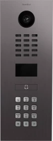 DoorBird D2101KV IP Video Türstation mit 1 Ruftaste, Keypad Modul, Edelstahl, Titan-Optik, gebürstet