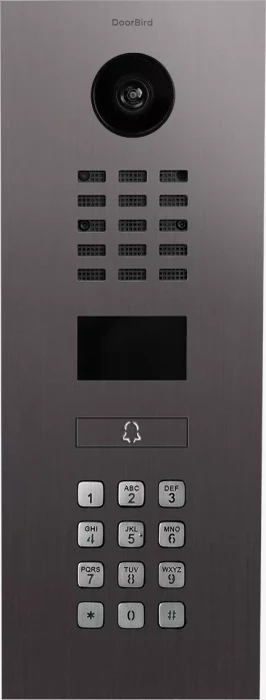 DoorBird D2101KV IP Video Türstation mit 1 Ruftaste, Keypad Modul, Edelstahl, Titan-Optik, gebürstet