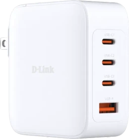 D-Link GaN Ladegerät, 100W, 3x USB-C, 1x USB-A, 3x USB-C + 1x USB-A, 100W, weiß