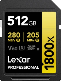 Lexar Professional 1800x Gold Series R280/W205 512GB, UHS-II U3, Class 10