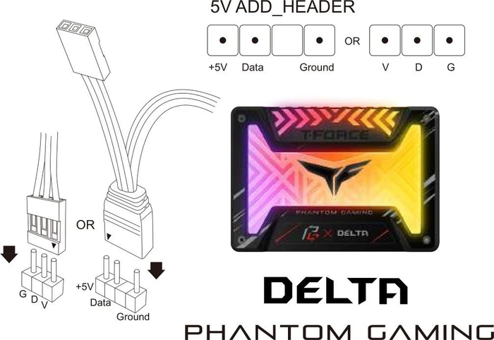 TeamGroup T-Force Delta Phantom Gaming RGB SSD 1TB, 2.5" / SATA 6Gb/s
