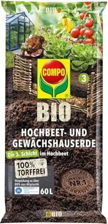 Compo Bio Hochbeet- und Gewächshauserde torffrei, 60l