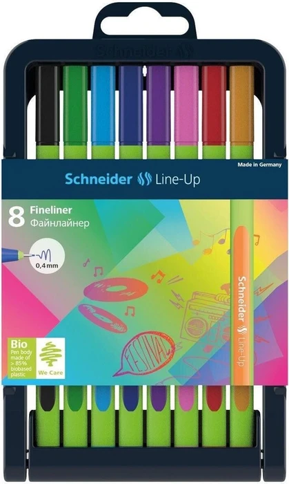 Schneider Line-Up Fineliner sortiert, 8er-Set (191098)