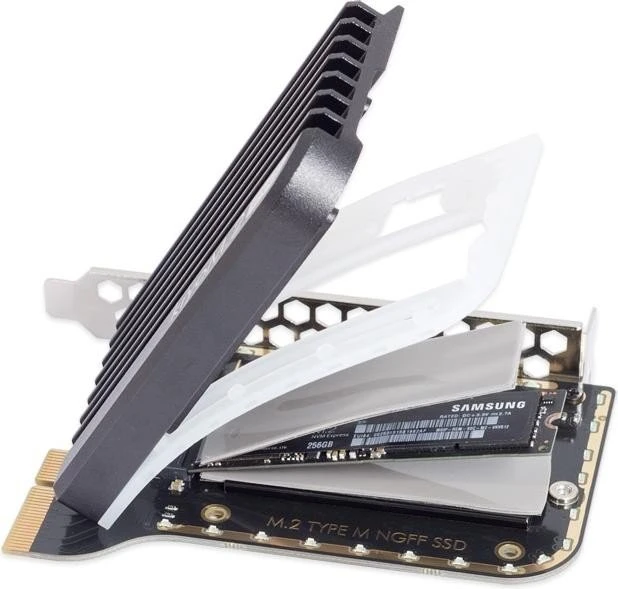 Aqua Computer kryoM.2 evo PCIe 3.0/4.0 x4 Adapter mit Passivkühler