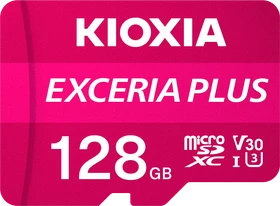 KIOXIA EXCERIA PLUS R100/W65 128GB Kit, UHS-I U3, A1, Class 10