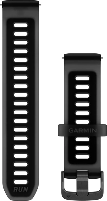 Garmin Schnellwechsel Ersatzarmband 20mm Silikon translucent black/black with slate hardware