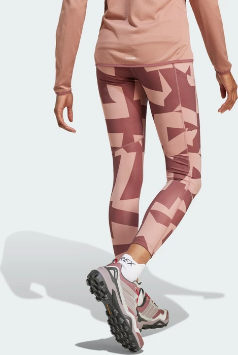 adidas Terrex Multi Printed Laufhose lang warm clay/burgundy (Damen)